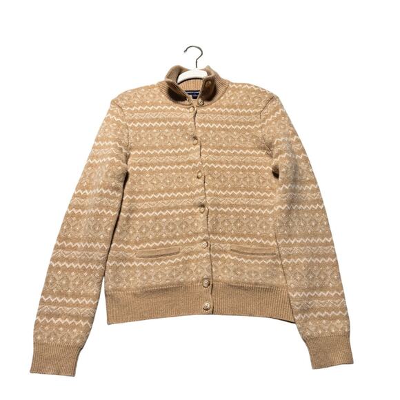 Ralph Lauren Golf Womens Hi Neck Sweater Medium Cashmere Wool Argyle cardigan - Picture 1 of 16